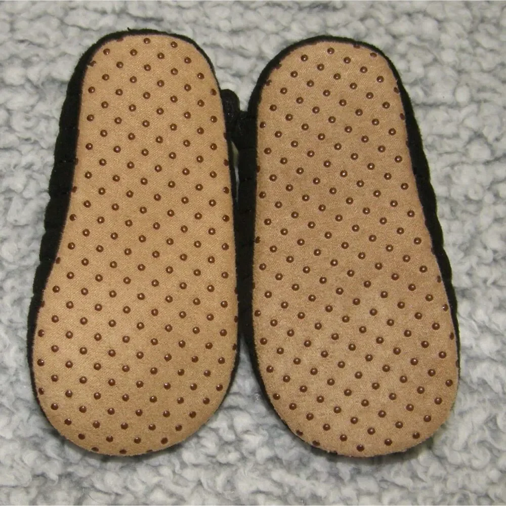 Baby Girls Sz 6-9 Months Black Mary Jane & Dressy Red Bow Soft Sole Shoes